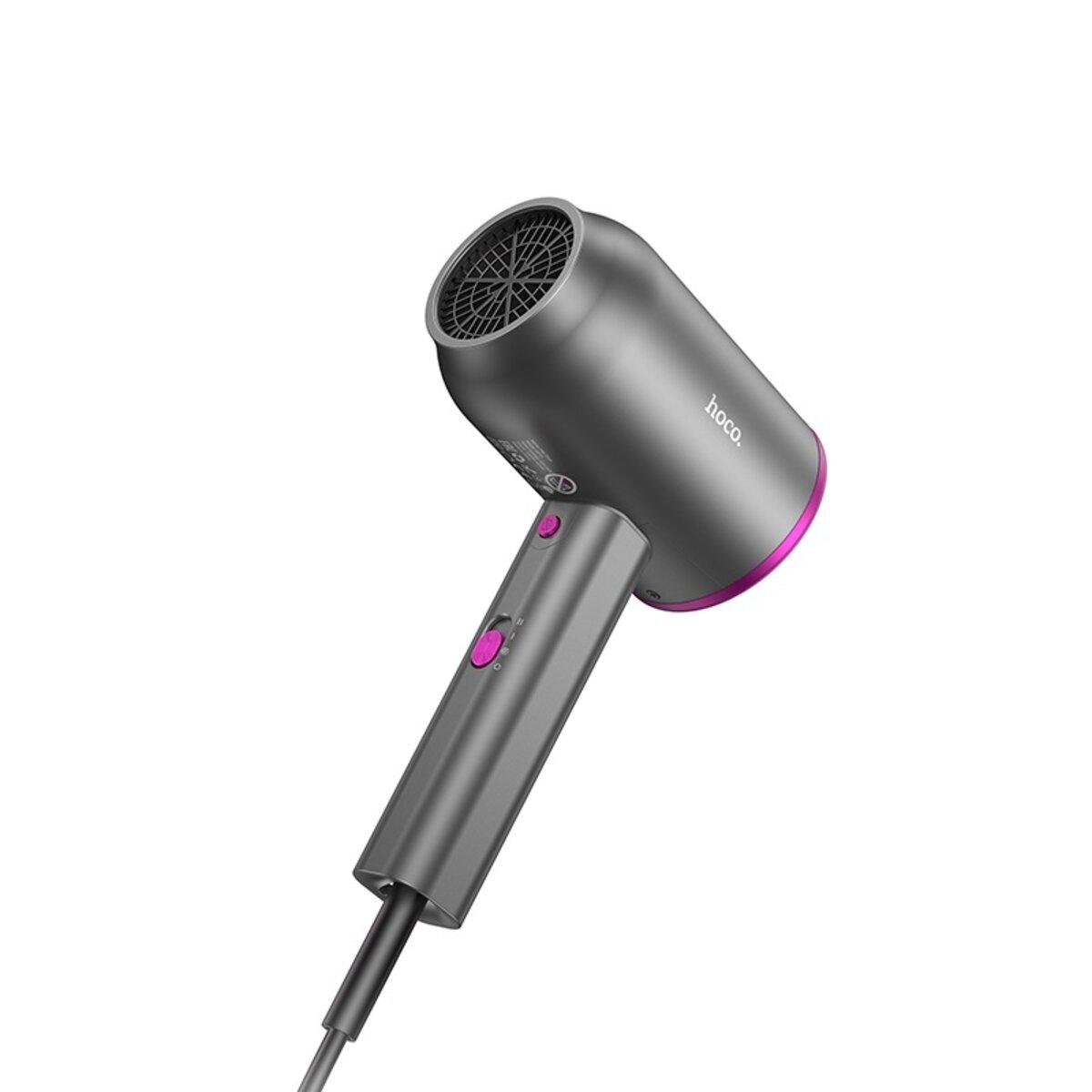 Фен для волос Hoco HP13 Hot and Cold Air Hair Dryer EU 1600W Grey (6942007632805) - фото 5 Фен для волос Hoco HP13 Hot and Cold Air Hair Dryer EU 1600W Grey (6942007632805) - фото 5