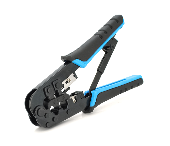 Инструмент Merlion N-5684R для обжимки RJ45 и RJ12/11 с храповиком Black/Blue (YT-HT-5684R)