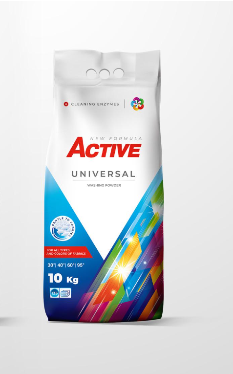 Порошок для прання універсальний ACTIVE Universal на 135 прань 10 кг (1752849465)