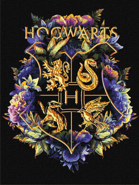Картина по номерам Ideyka Harry Potter: Герб Хогвартса с красками металлик 30x40 см (Id-KHO5209)