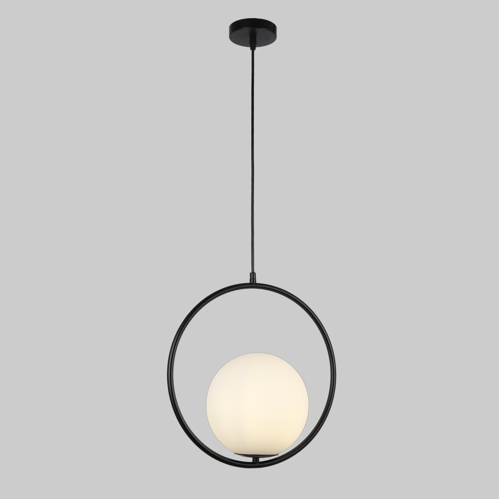Люстра Ring с белым шаром 20 см Черный Люстра Ring с белым шаром 20 см Черный