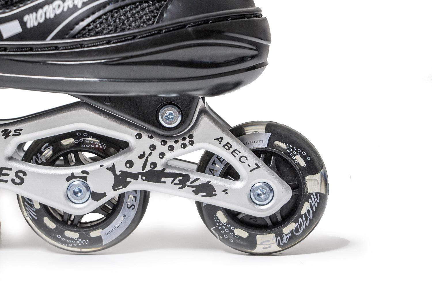 Роликовые коньки Happy Mondays колеса со светом PU 27-29,5 р. 43-46 см Black (692937574) - фото 6