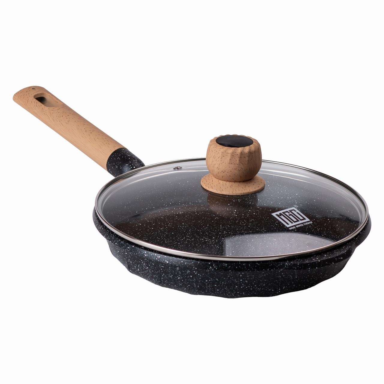 Сковорода алюмінієва MGC з мармуровим покриттям антипригарним Ø 26 см 2,2 л Black