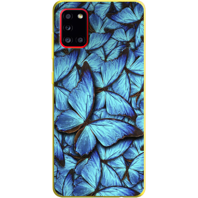 Чехол Boxface Samsung A315 Galaxy A31 лазурные бабочки Желтый силикон (39470-up1550-39919)