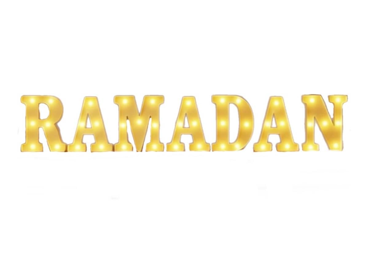 Буквы светодиодные RAMADAN на батарейках 3D 7 шт. (12/1142)