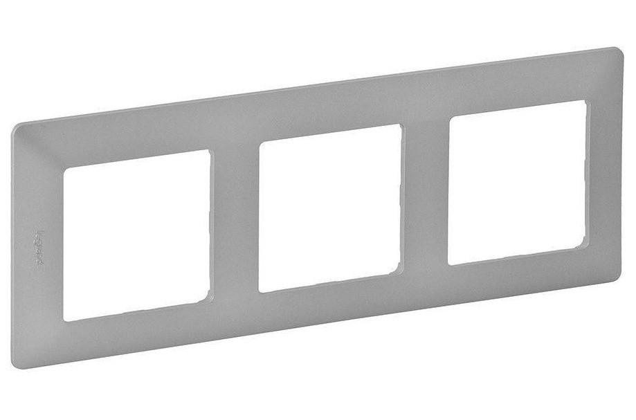 Рамка для розеток Legrand Valena Life пластик 3 посту 8,7х23 см Алюмінієвий (754133)