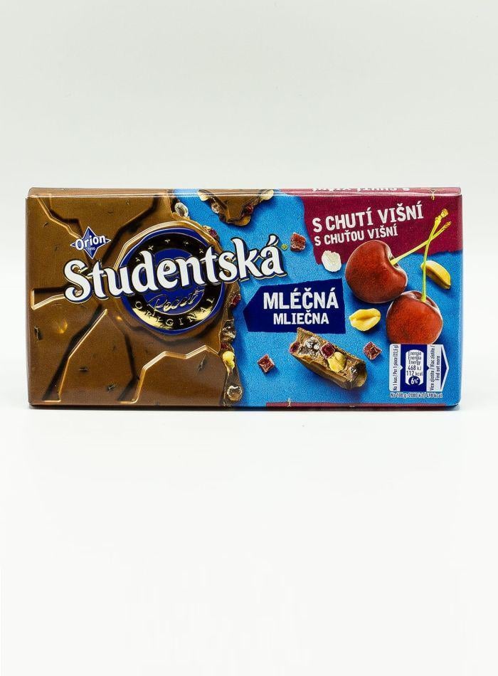 Молочный шоколад с желе Orion Studentska Nestle с арахисом и вишней 170 г