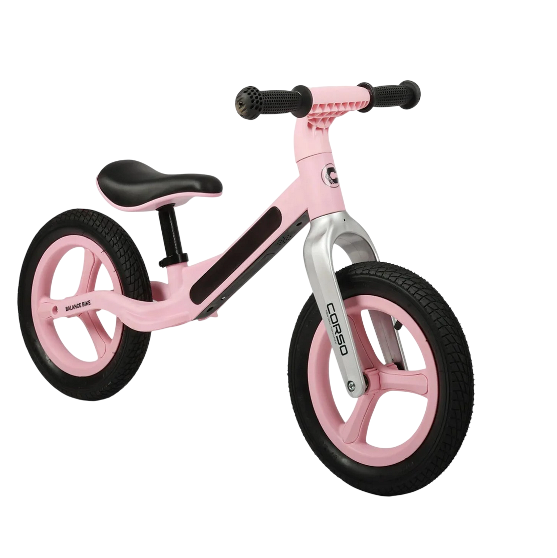 Біговел Corso 12” QS-54227 зі світлом/нейлонова рама/EVA колеса Рожевий