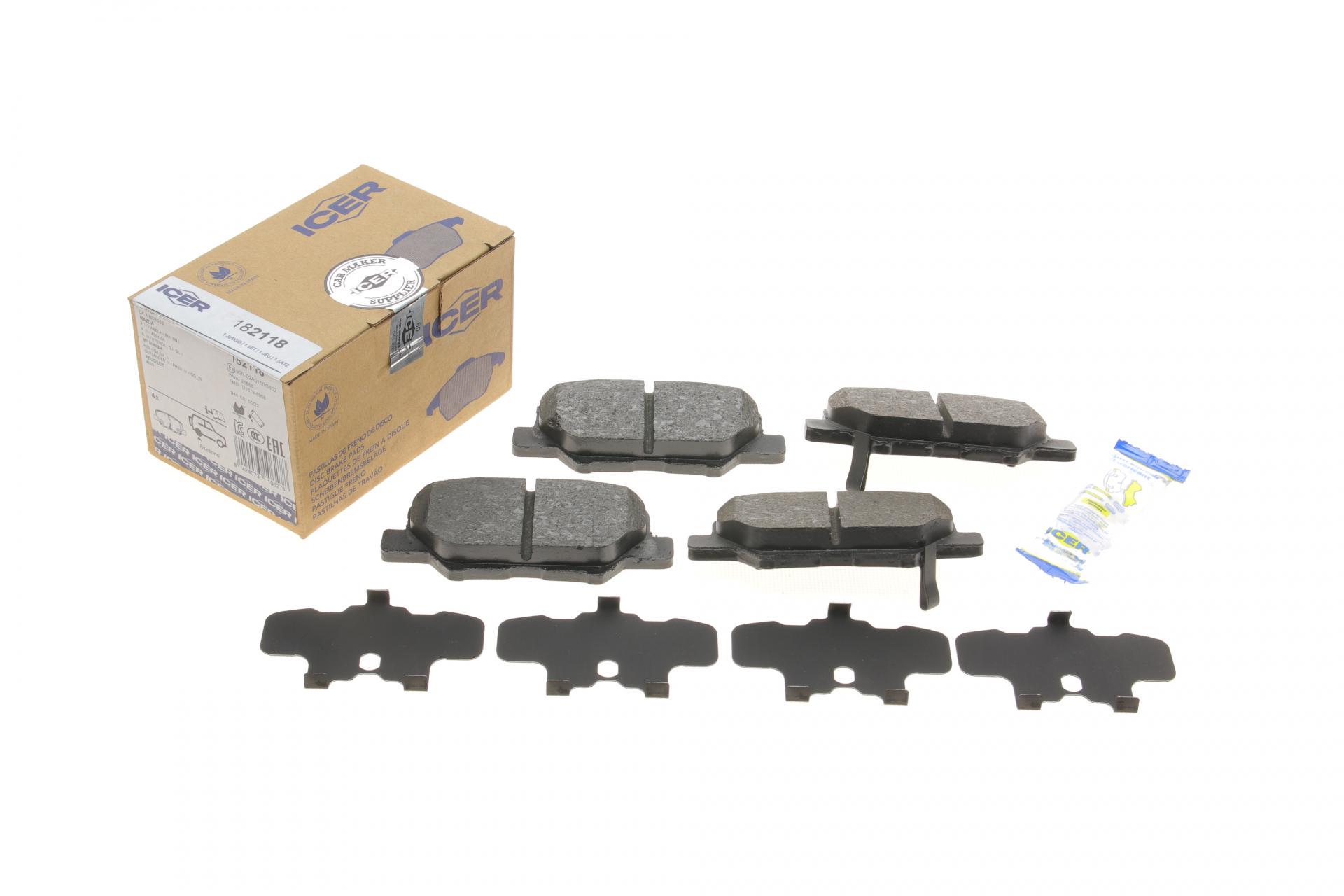 Колодки тормозные задние ICER Citroen C4 Aircross/Mazda 6/Mitsubishi Outlander III/Peugeot 4008 12- (182118)