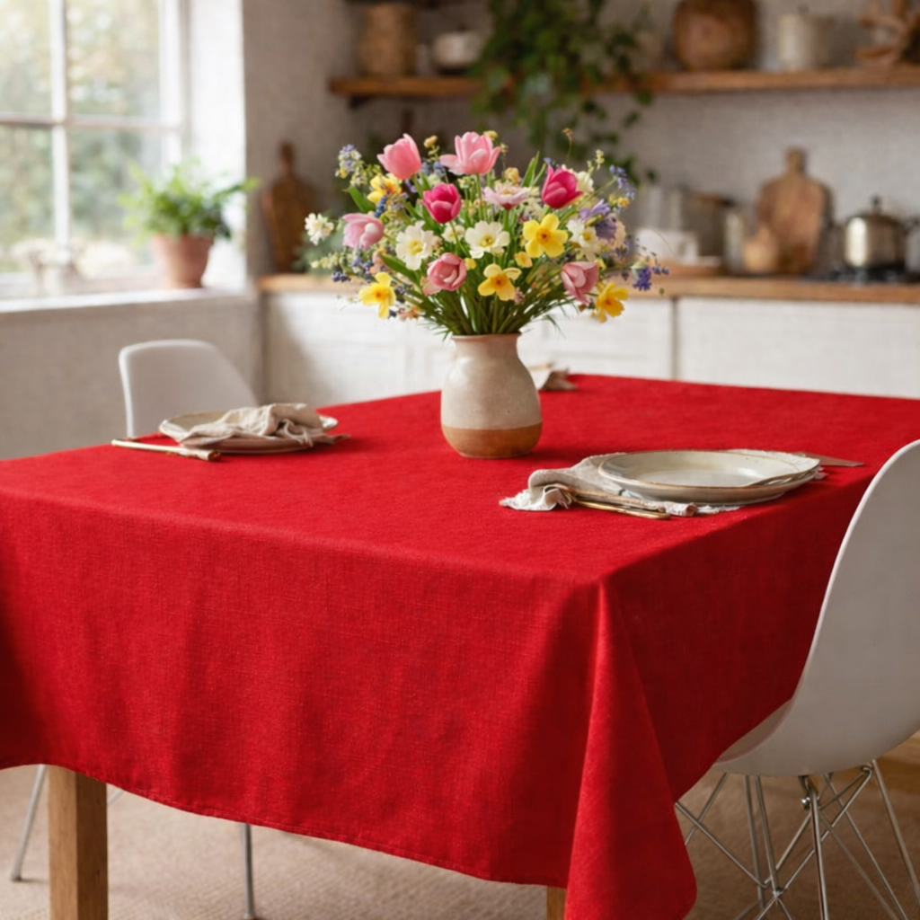 Скатерть водоотталкивающая тефлоновая 140x180 см Красный (tablecloth140180red)