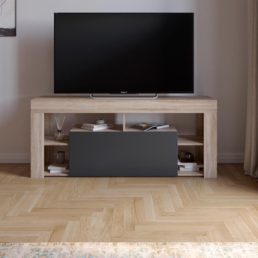 Тумба під ТВ М-Зон Джеко 140 із 4 полицями Сонома/Антрацит (MZN-031036) - фото 2 Тумба під ТВ М-Зон Джеко 140 із 4 полицями Сонома/Антрацит (MZN-031036) - фото 2