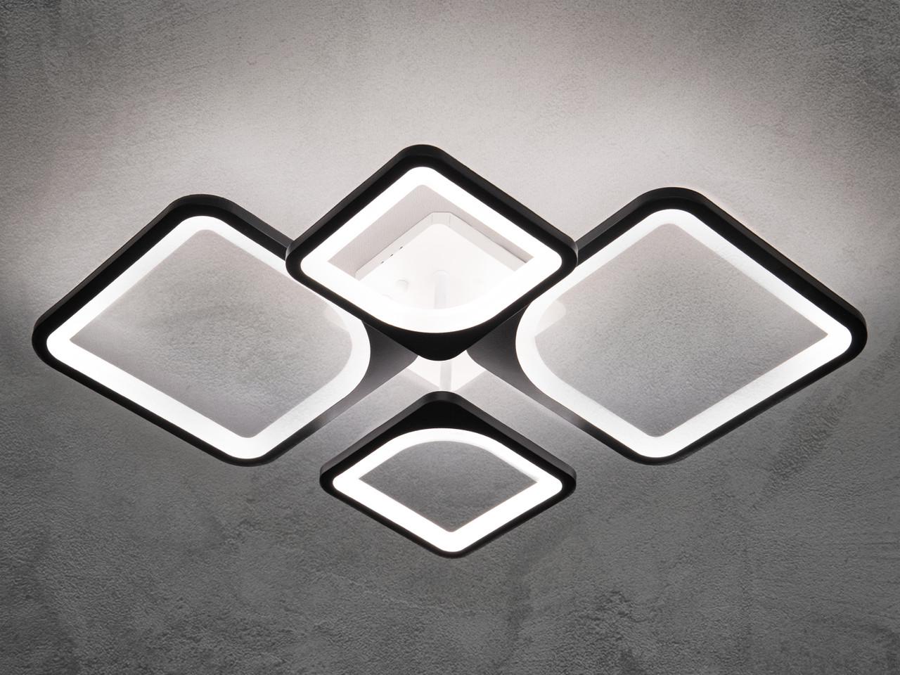 Люстра светодиодная на кухню с диммером 8060-2+2BKDIM-LS 72W на 10 м2 Черный (2399805659) - фото 2 Люстра светодиодная на кухню с диммером 8060-2+2BKDIM-LS 72W на 10 м2 Черный (2399805659) - фото 2