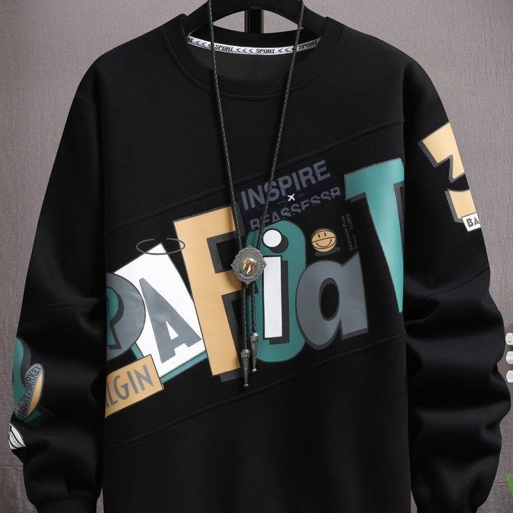 Свитшот мужской с принтом Pin-000-30622 XXXL Черный (2711524730)