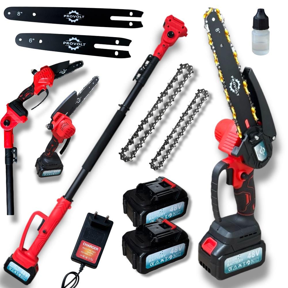 Пила цепная мини ProVolt 48V/6. 0 mAh с удлинителем (27271567) - фото 3 Пила цепная мини ProVolt 48V/6. 0 mAh с удлинителем (27271567) - фото 3