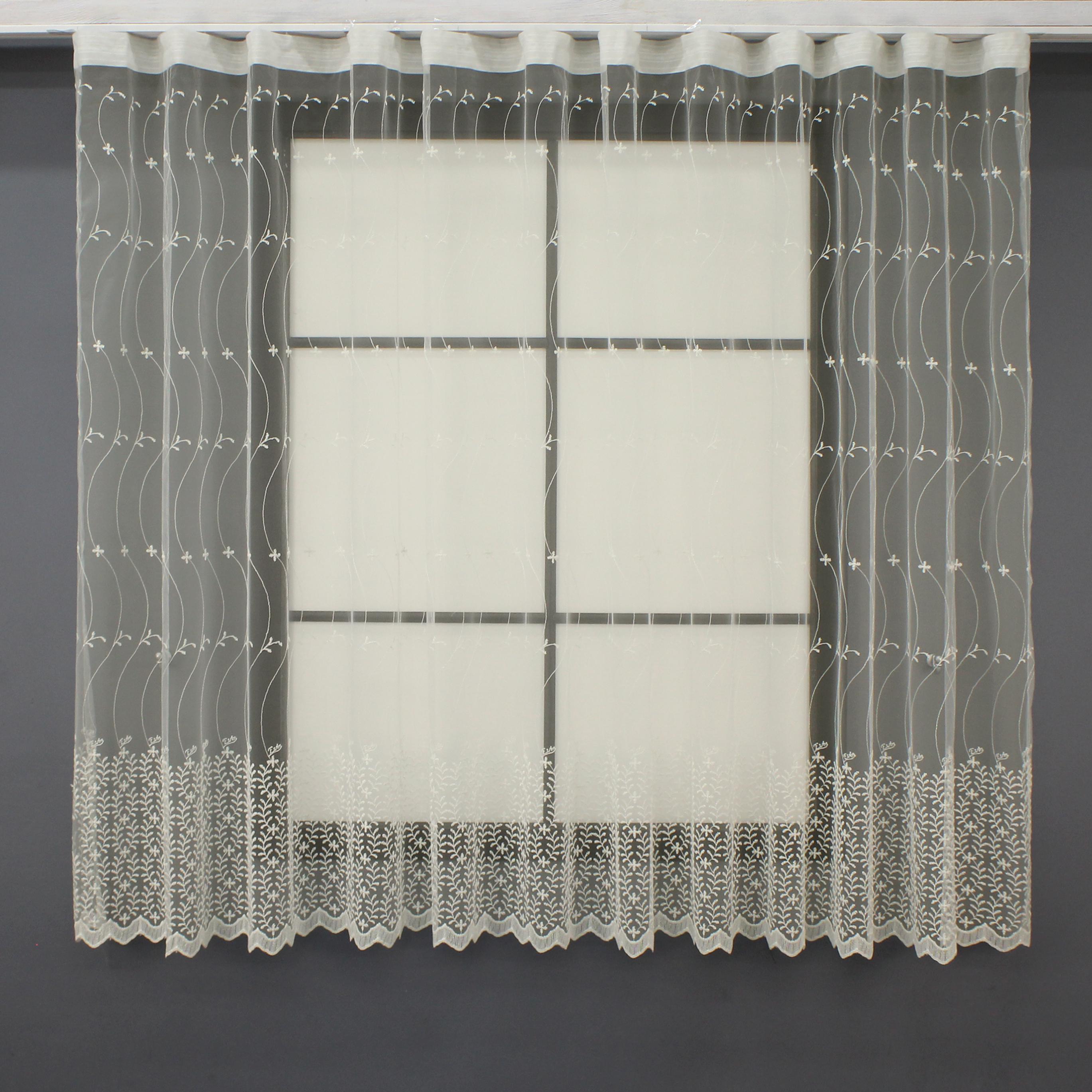 Тюль VR-Textil 1445т Фатин с вышивкой 300х150 см Кремовый (42-0286)