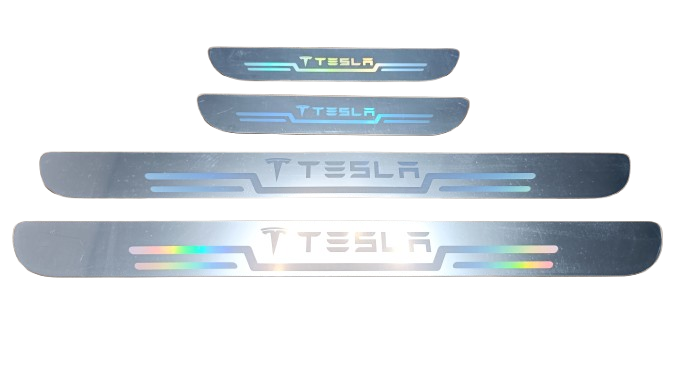 Защитные накладки на пороги Tesla 4 шт. Белый