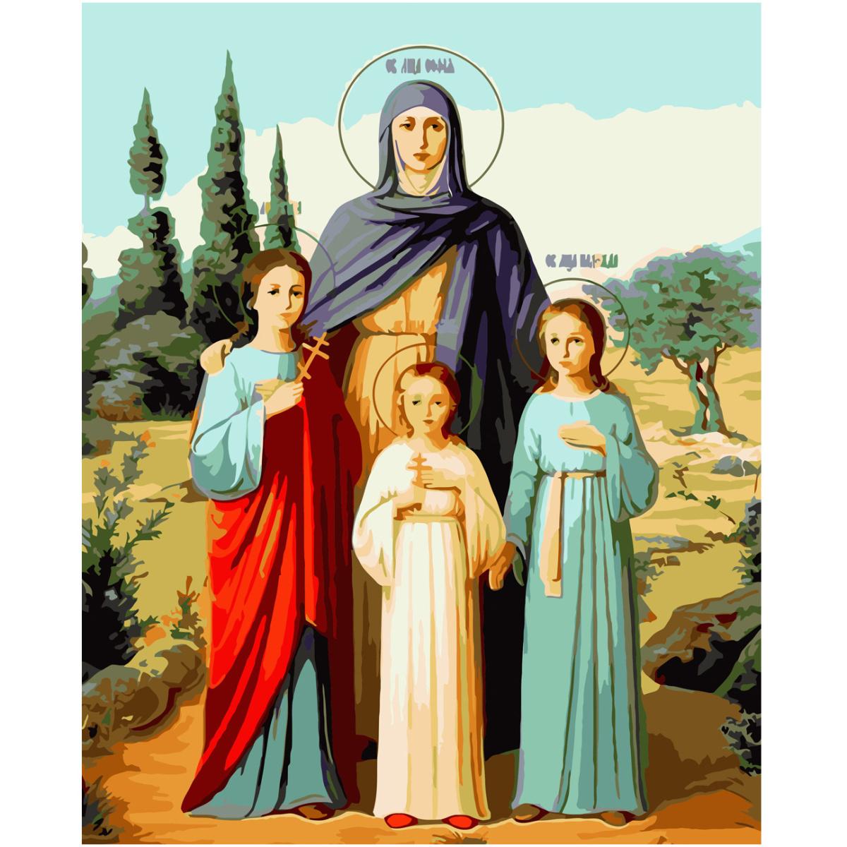 Картина по номерам Strateg Вера, Надежда, Любовь и их мать София 40x50 см (SY6573)