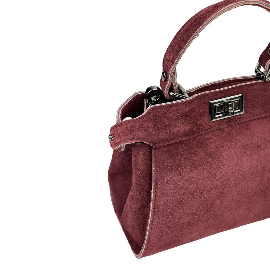 Женская сумка кросс-боди Royal Bag F-IT-4442BO замшевое Бордовый (8075) - фото 7