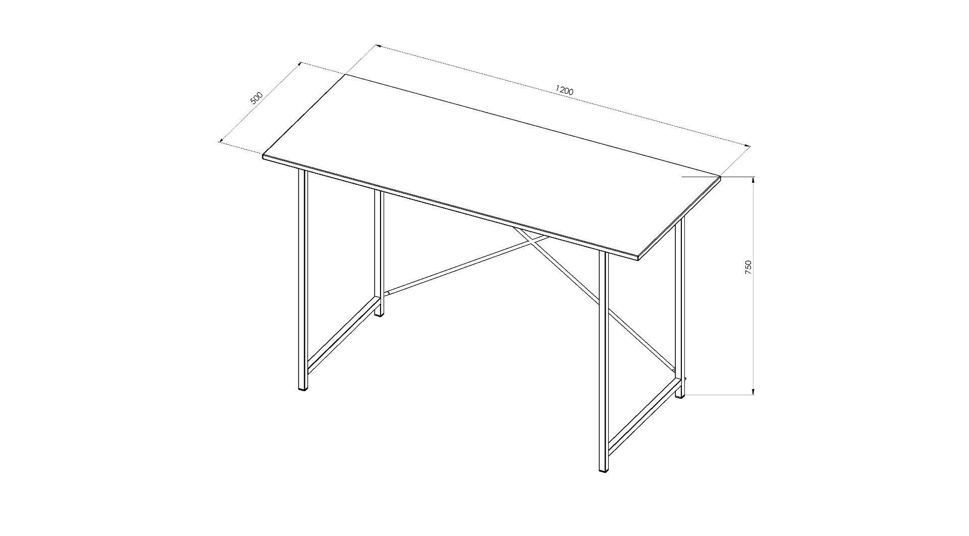 Письменный стол компьютерный Ferrum-decor Line Лайт 16 мм 750x1200x500 мм металл Черный/ДСП Венге Магия (LINE117) - фото 5