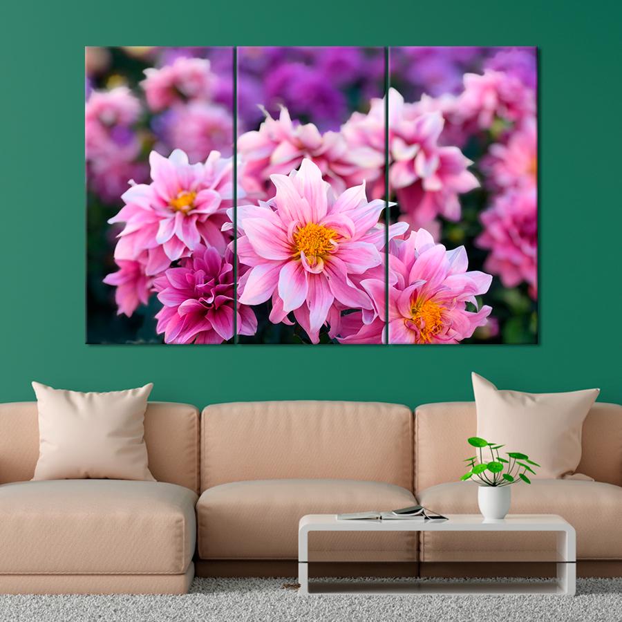 Картина квіти та рослини Ніжність рожевих хризантем 156x100 см (A1068-3)