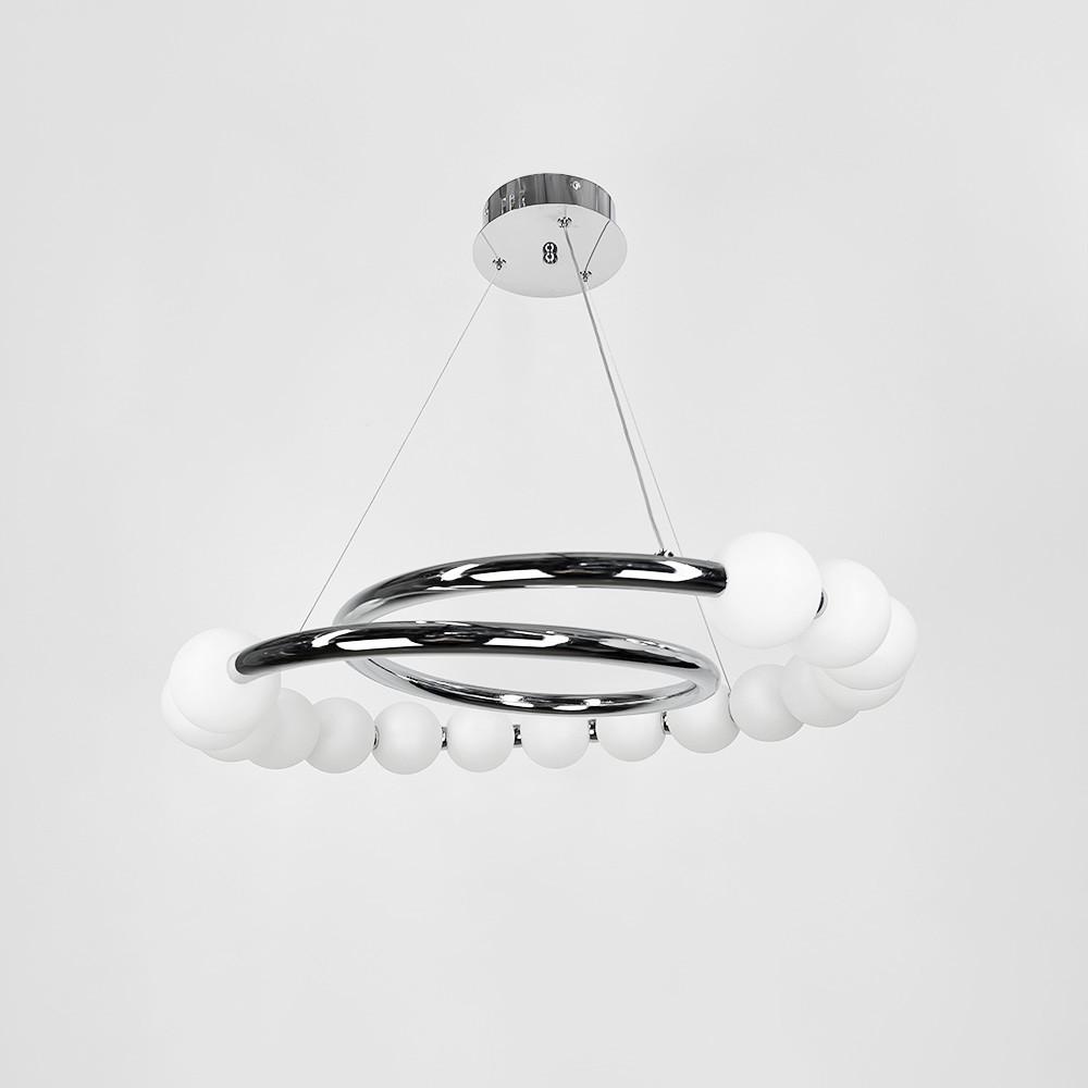 Люстра підвісна із білими кульками Ø 60 см (F 603-600 CH) - фото 6