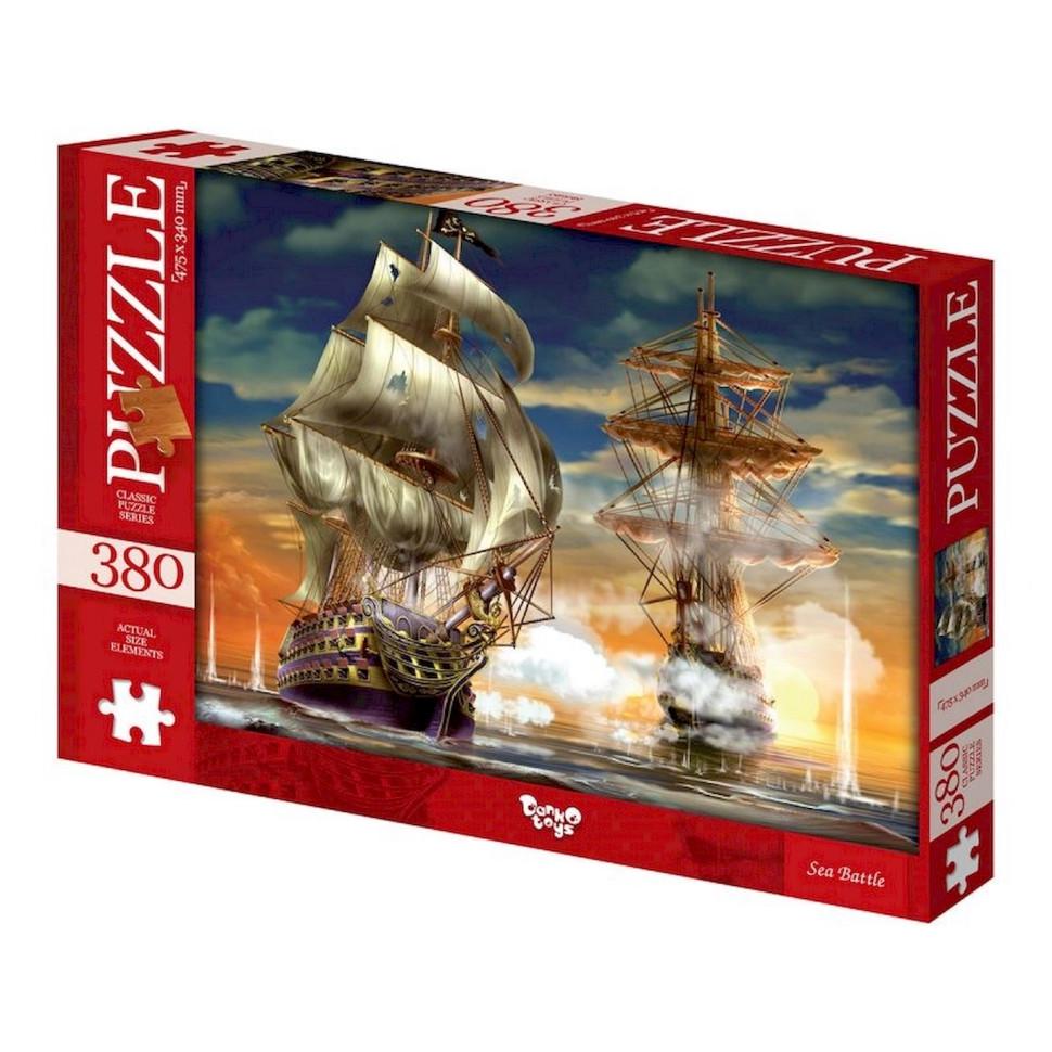 Пазлы классические Danko Toys Морские баталии 380 эл. Красный (IP-177-P-299)