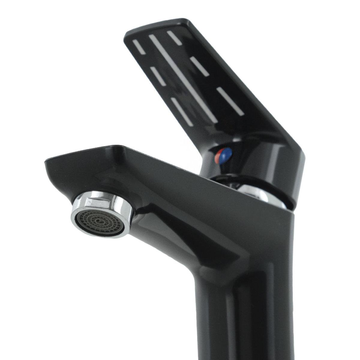 Смеситель для умывальника Rizo RP10B однорычажный в ванну из пластика врезной Черный - фото 3