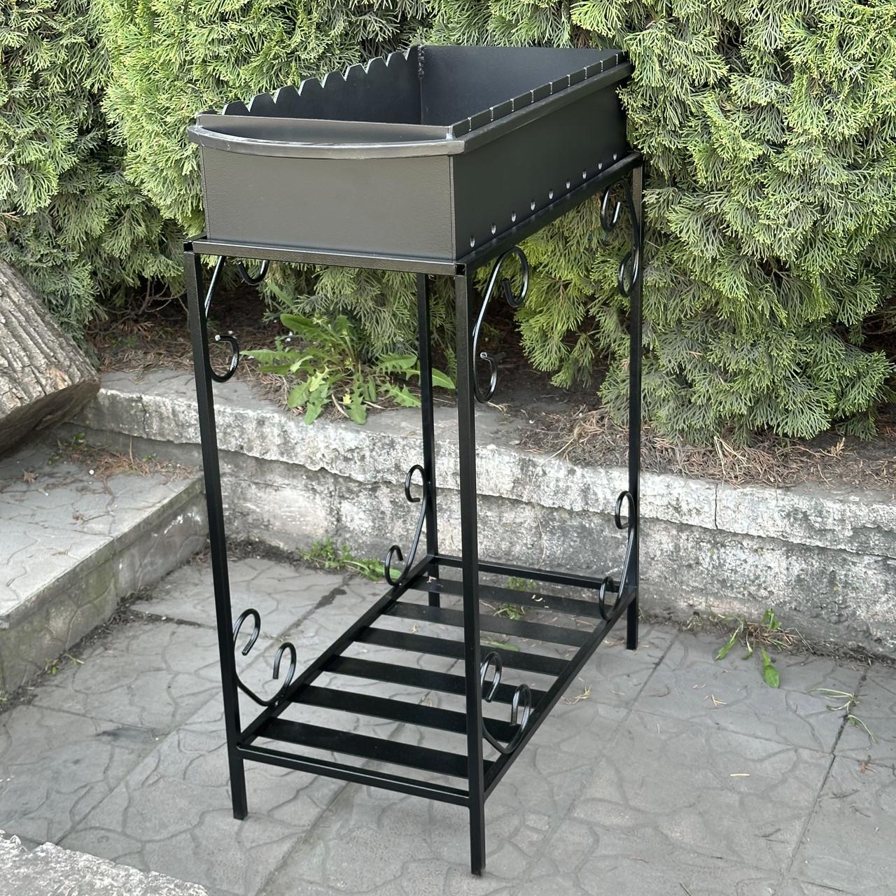 Мангал Metalzavod Гефест на 9 шампурів 3 мм на дровниці 79х36,5х94,5 см (MD9-3) - фото 3 Мангал Metalzavod Гефест на 9 шампурів 3 мм на дровниці 79х36,5х94,5 см (MD9-3) - фото 3