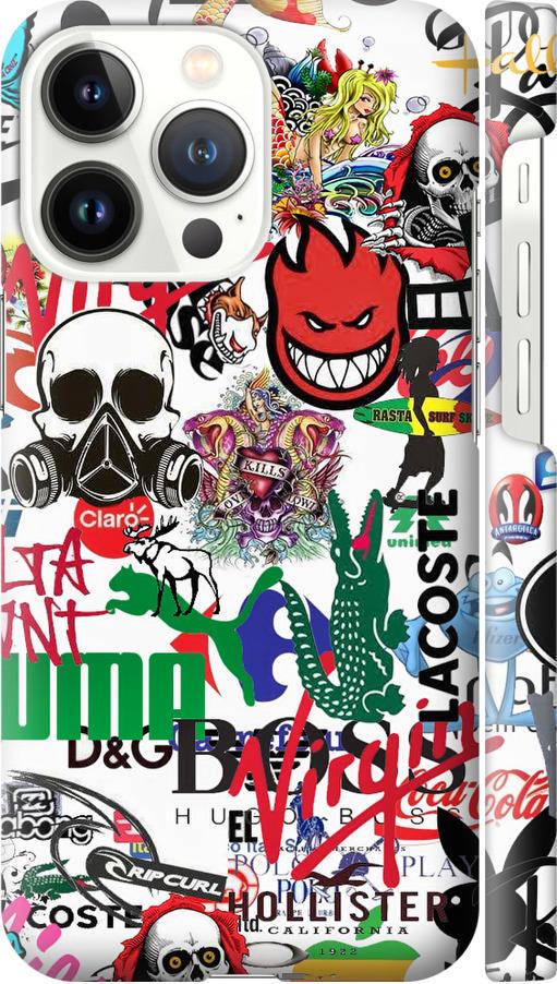 Чехол на iPhone 13 Pro Many different logos (4022m-2372-42517) Чехол на iPhone 13 Pro Many different logos (4022m-2372-42517)