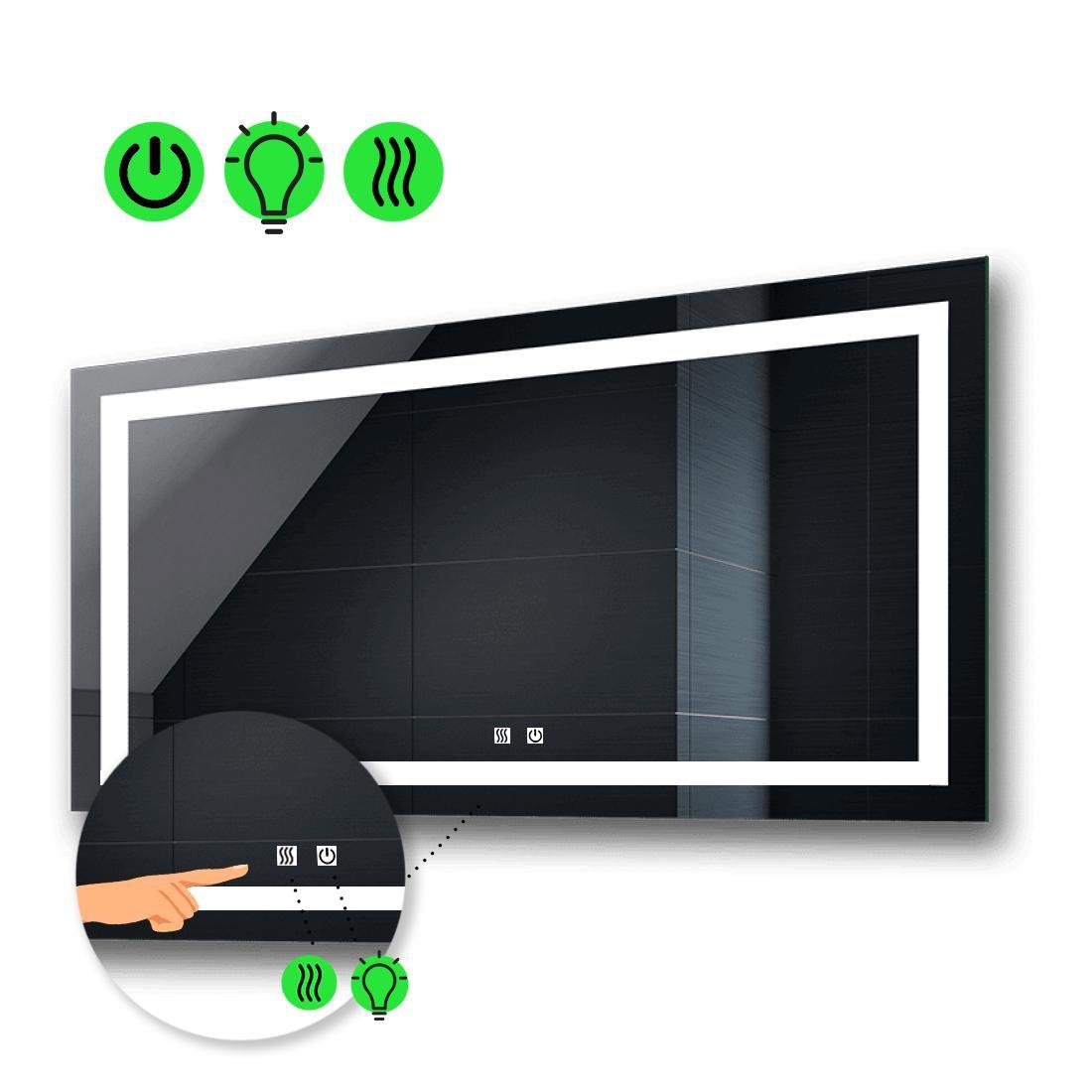 Зеркало с LED подсветкой Karnet с двумя сенсорами и подогревом 80x60 см (karnetg34)