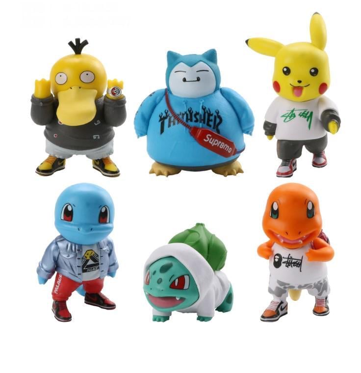 Фігурка Pokemon Pikachu Чармандер/Псик/Сквіттл/Бульбазавр/Снорлакс 6-10,5 см 6 шт. (9284839)