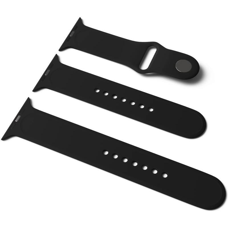 Ремінець силіконовий для Apple Watch Sport Band 42/44/45/49 S/M & M/L 3pcs Чорний/Black (00000034825_12)
