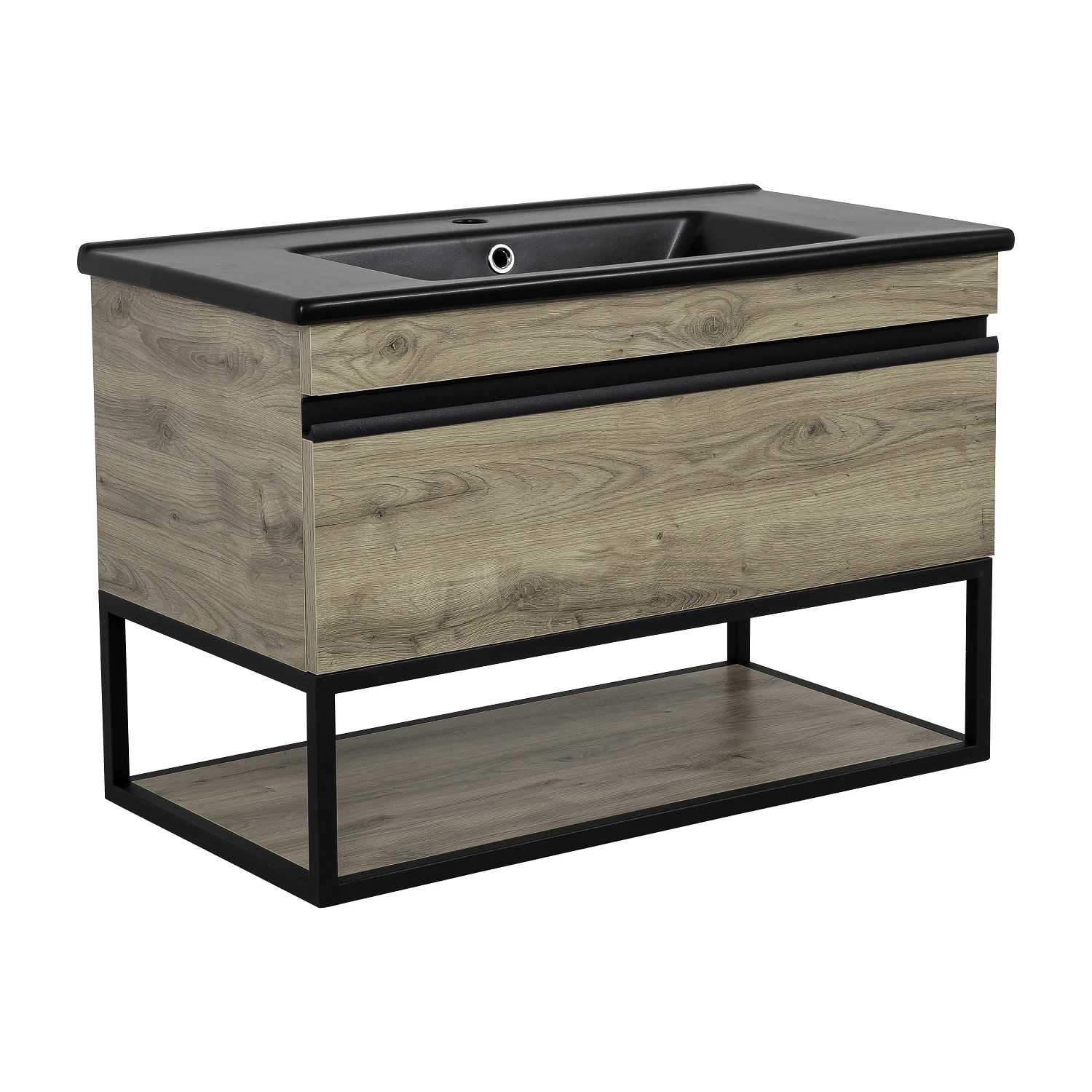 Тумба у ванну Aqua Rodos Loft-Iron 100x45 підвісна з умивальником CeraStyle Arte Дерево (АР000082555)