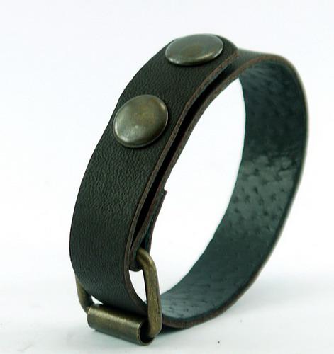 Браслет кожаный London на пряжке и кнопках Черный Браслет кожаный London на пряжке и кнопках Черный