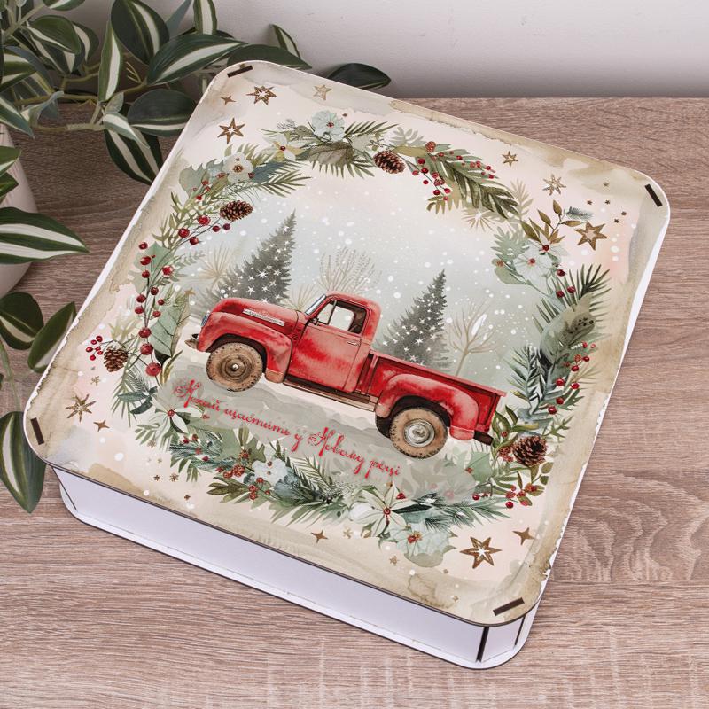 Коробка квадратная Пусть счастье ждет в новом году (5588-42) - фото 1