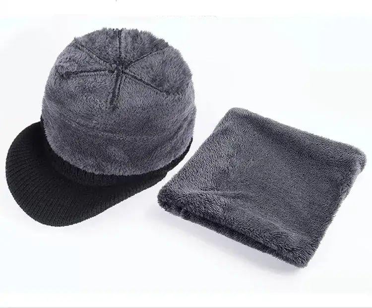 Шапка та шарф чоловіча Сірий (780) - фото 2 Шапка та шарф чоловіча Сірий (780) - фото 2