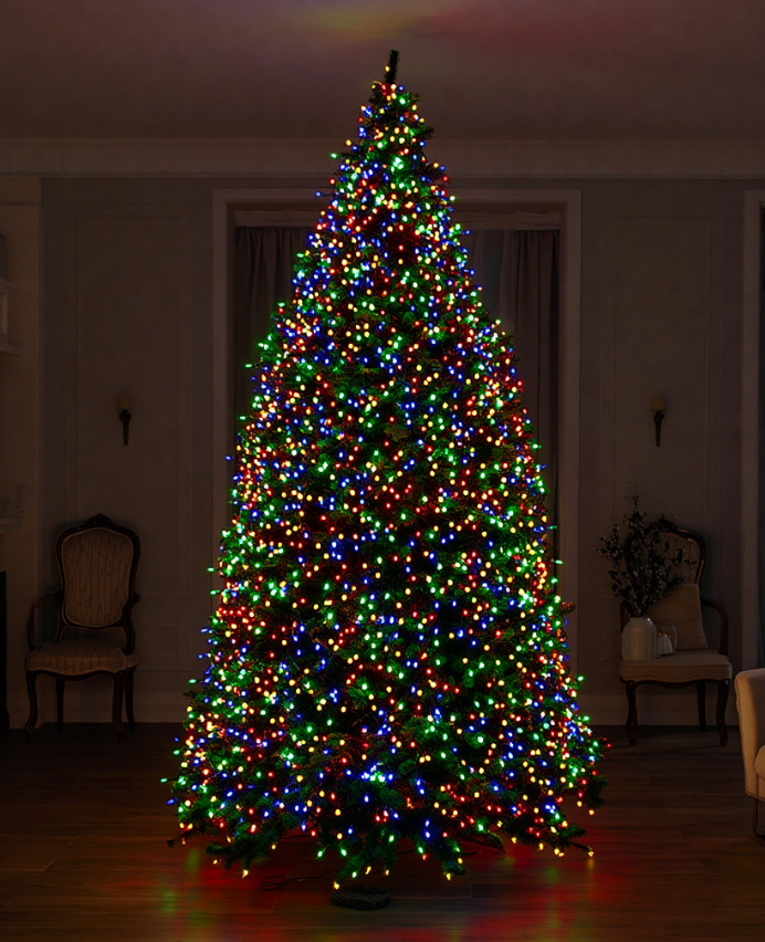 Гірлянда нитка вулична 1000 LED 100 м від мережі чорна нитка Різнокольоровий - фото 1