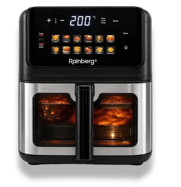 Аерофритюрниця Rainberg RB-2342 12,5 л 4800 Вт із сенсорним керуванням Чорний (PH00929) Аерофритюрниця Rainberg RB-2342 12,5 л 4800 Вт із сенсорним керуванням Чорний (PH00929)