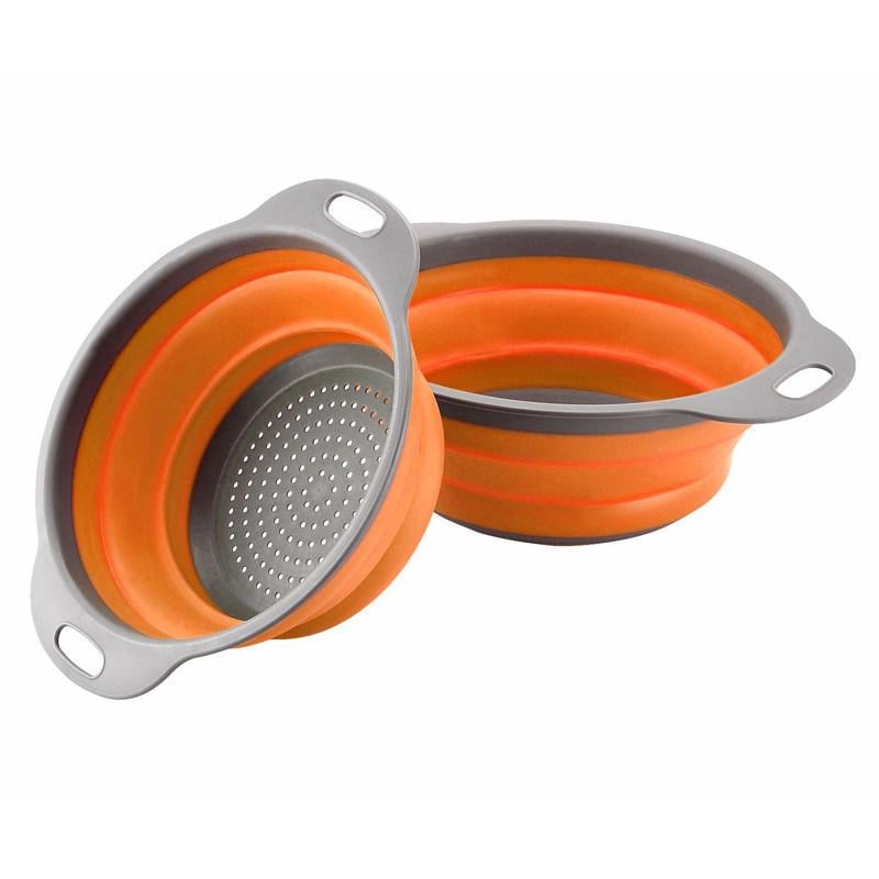 Набор дуршлагов силиконовых COLLAPSIBLE FILTER BASKETS S/L 2 шт. Оранжевый (MX-13731A)