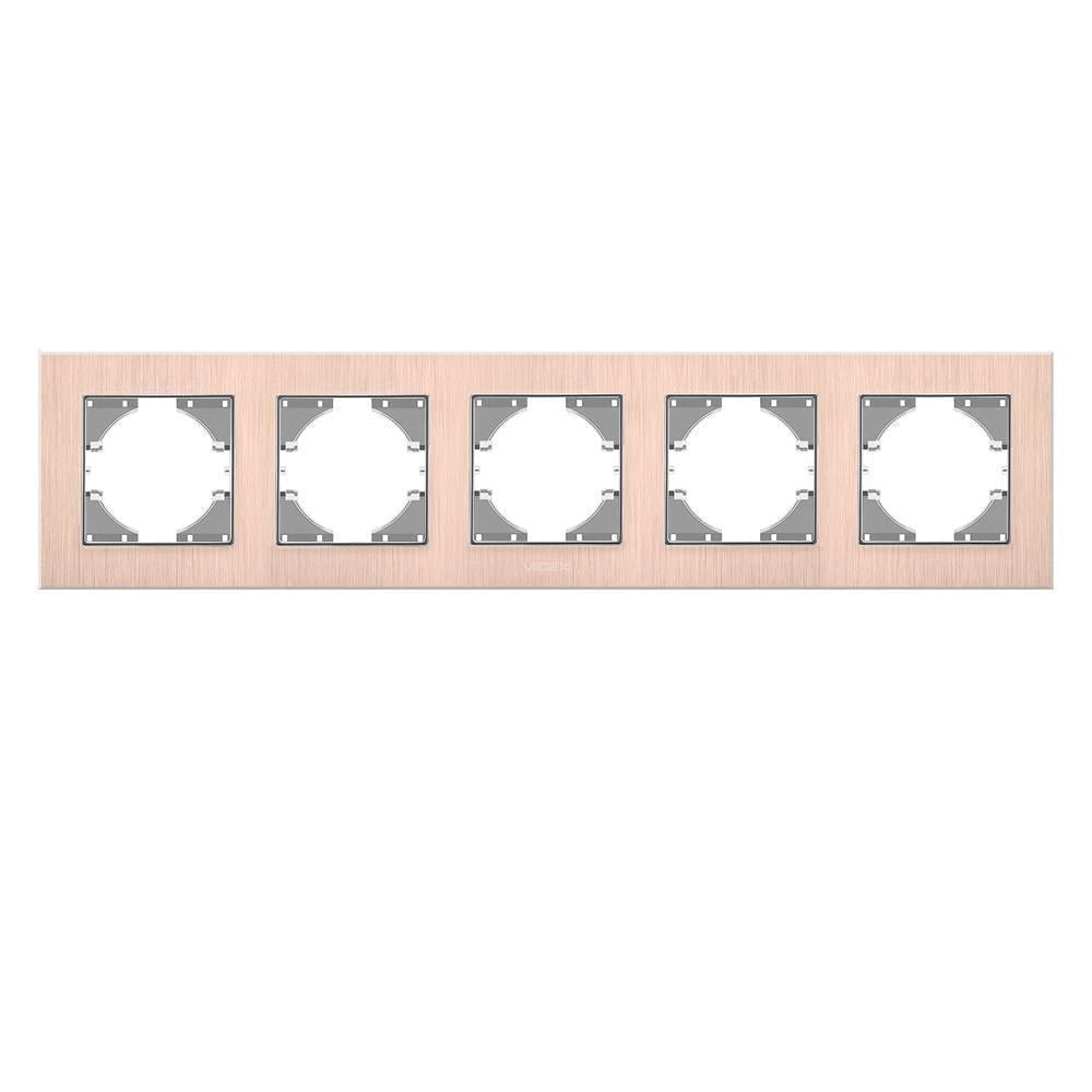 Рамка для розеток Vіdeх Bіnerа 5 мест горизонтальная алюминий Медный (22551087) Рамка для розеток Vіdeх Bіnerа 5 мест горизонтальная алюминий Медный (22551087)