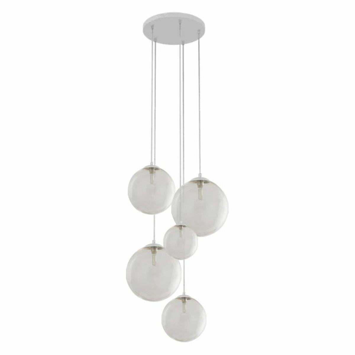 Підвісний світильник Valeso на п'ять прозорих плафонів під лампу G9 Білий (HN8413-5) - фото 3
