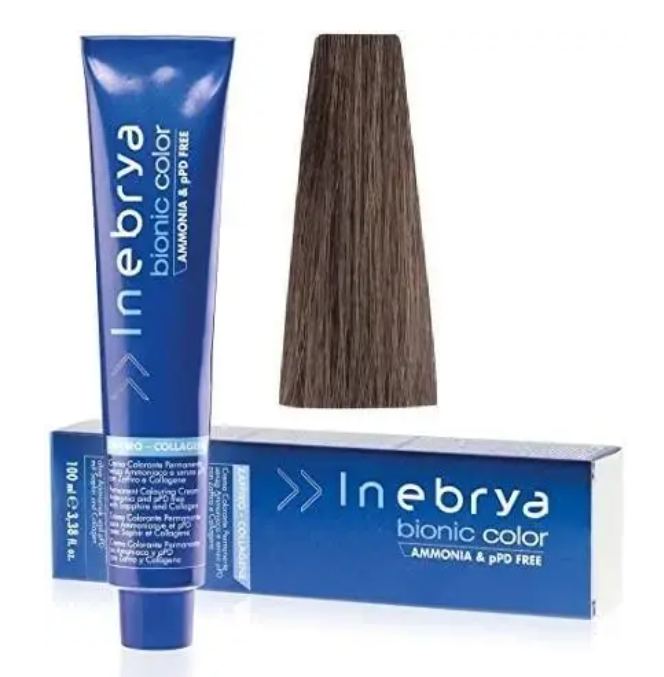 Крем-краска для волос INEBRYA Bionic Сolor стойкая без аммиака 100 мл 7/1 Пепельно-русый Крем-краска для волос INEBRYA Bionic Сolor стойкая без аммиака 100 мл 7/1 Пепельно-русый