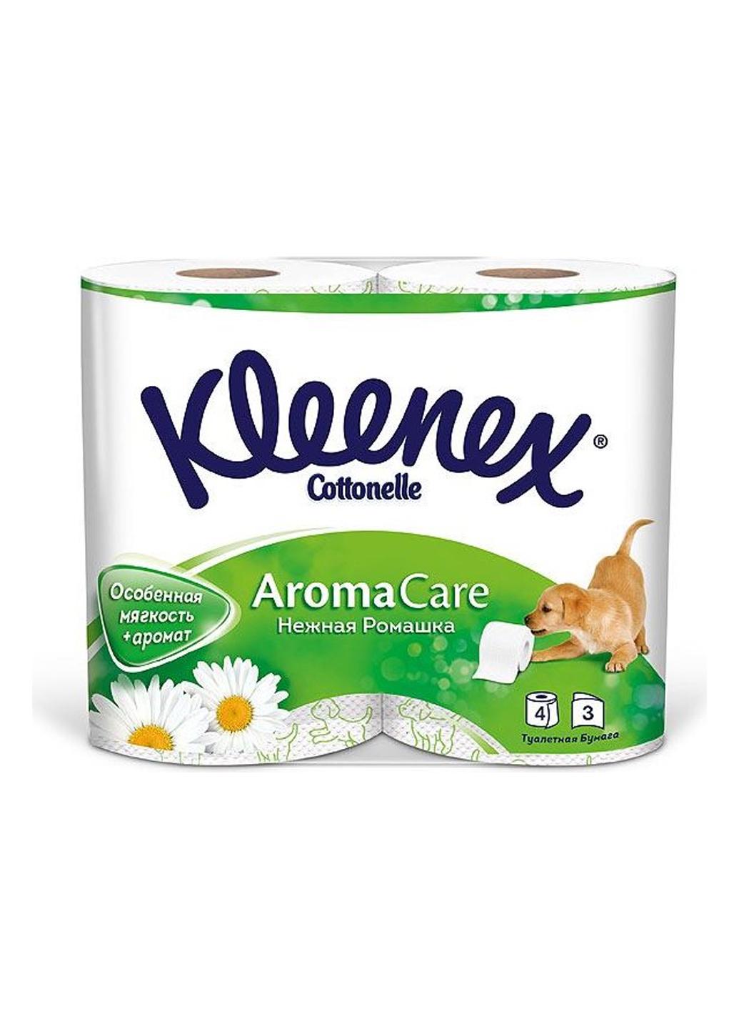 Туалетний папір Kleenex Cottonelle Aroma Care Ромашка 140 відривів 3 слоя 4 рулонів (467466) - фото 1