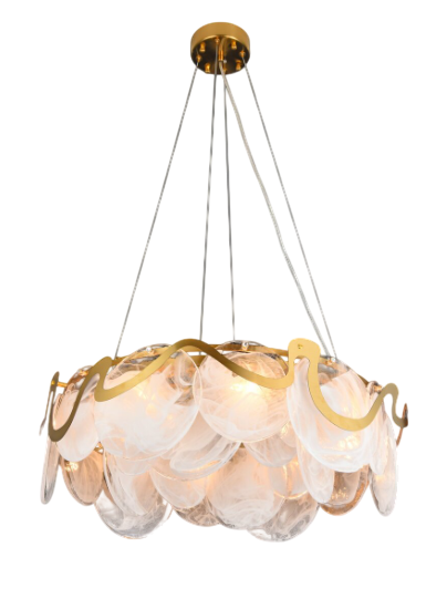 Люстра Sirius с хрустальными подвесами под 8 ламп Е-14 Золотой (88067/600)