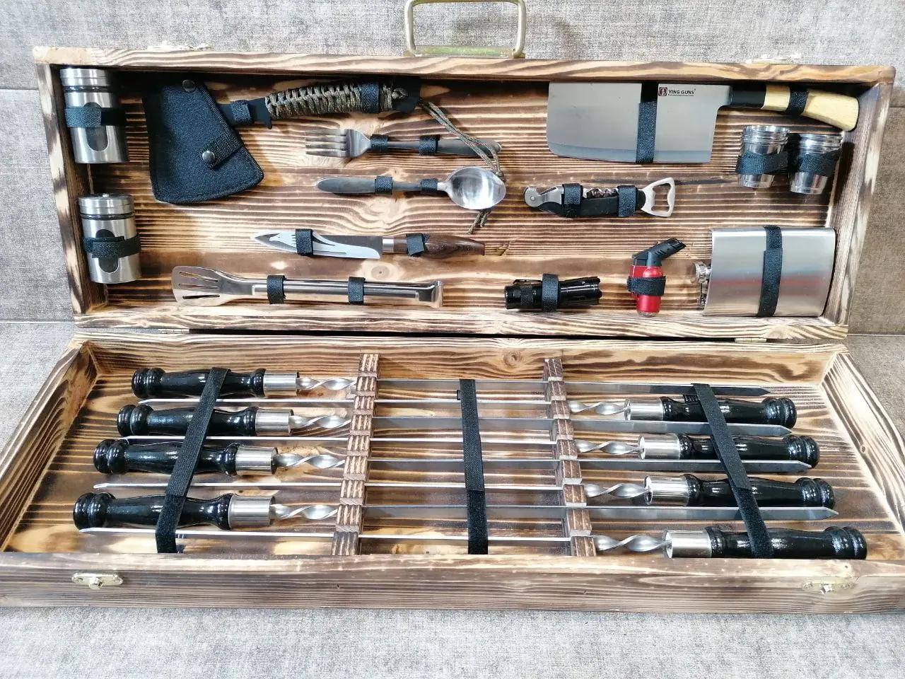 Набор шампуров Турист 4 Black в кейсе (10644716)