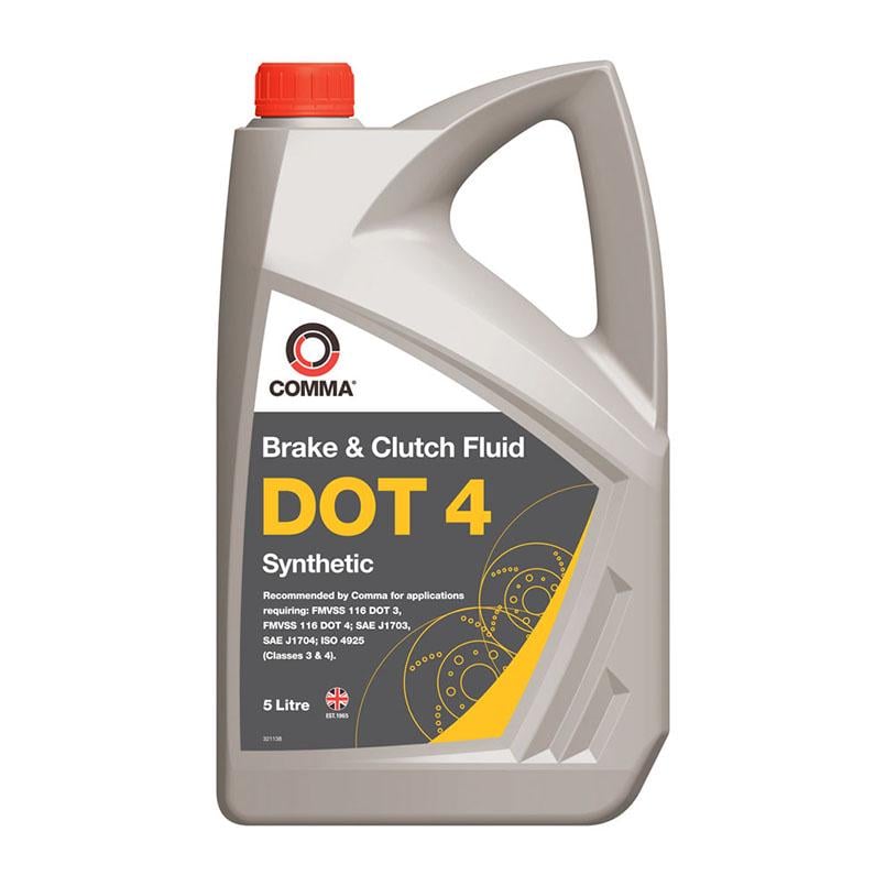 Гальмівна рідина COMMA DOT 4 BRAKE FLUID 5 л (BF45L) - фото 1