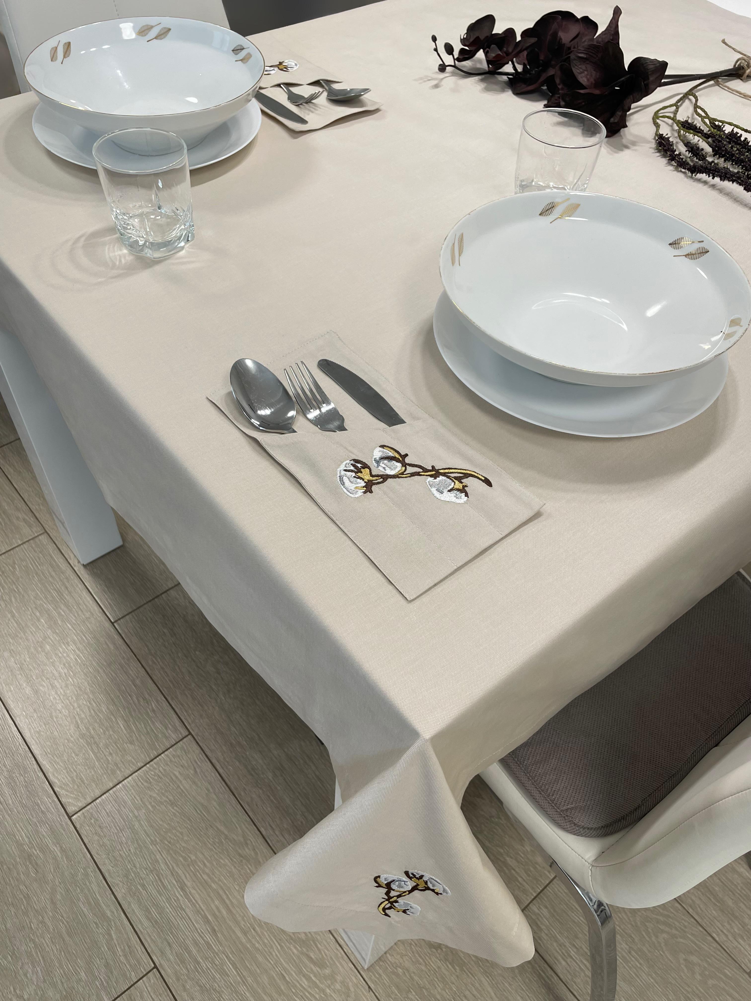 Набор скатерть/карман для столовых приборов с вышивкой Хлопок (29952171) - фото 4 Набор скатерть/карман для столовых приборов с вышивкой Хлопок (29952171) - фото 4