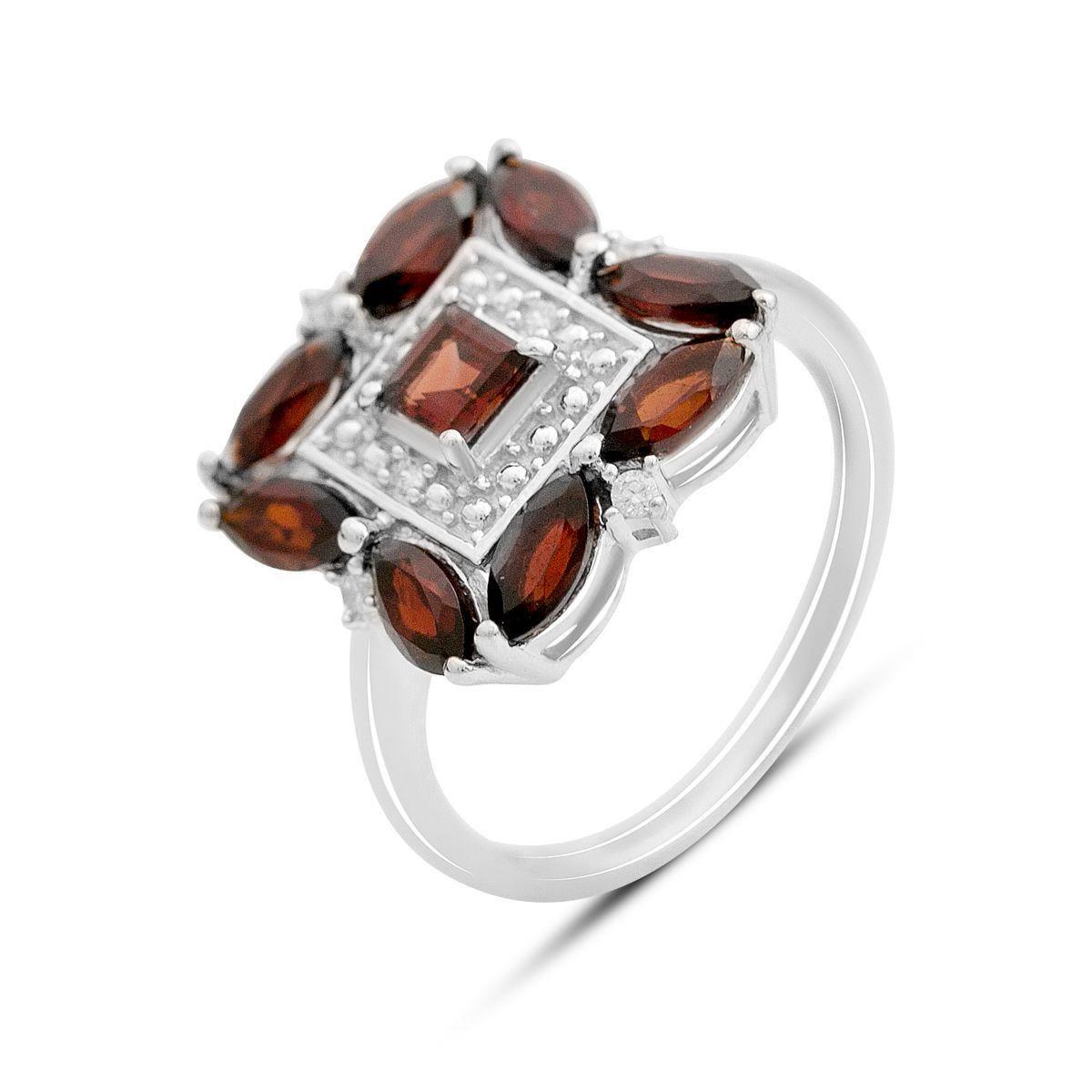 Кольцо серебряное Tiva с натуральным гранатом 3,11 ct 4,26 г р. 19 (2166238)