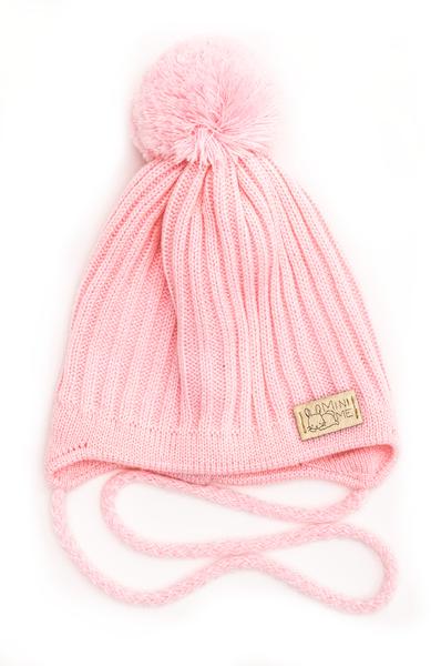 Шапка детская для девочек Зайка DV407 хлопок 40-44 см Розовый