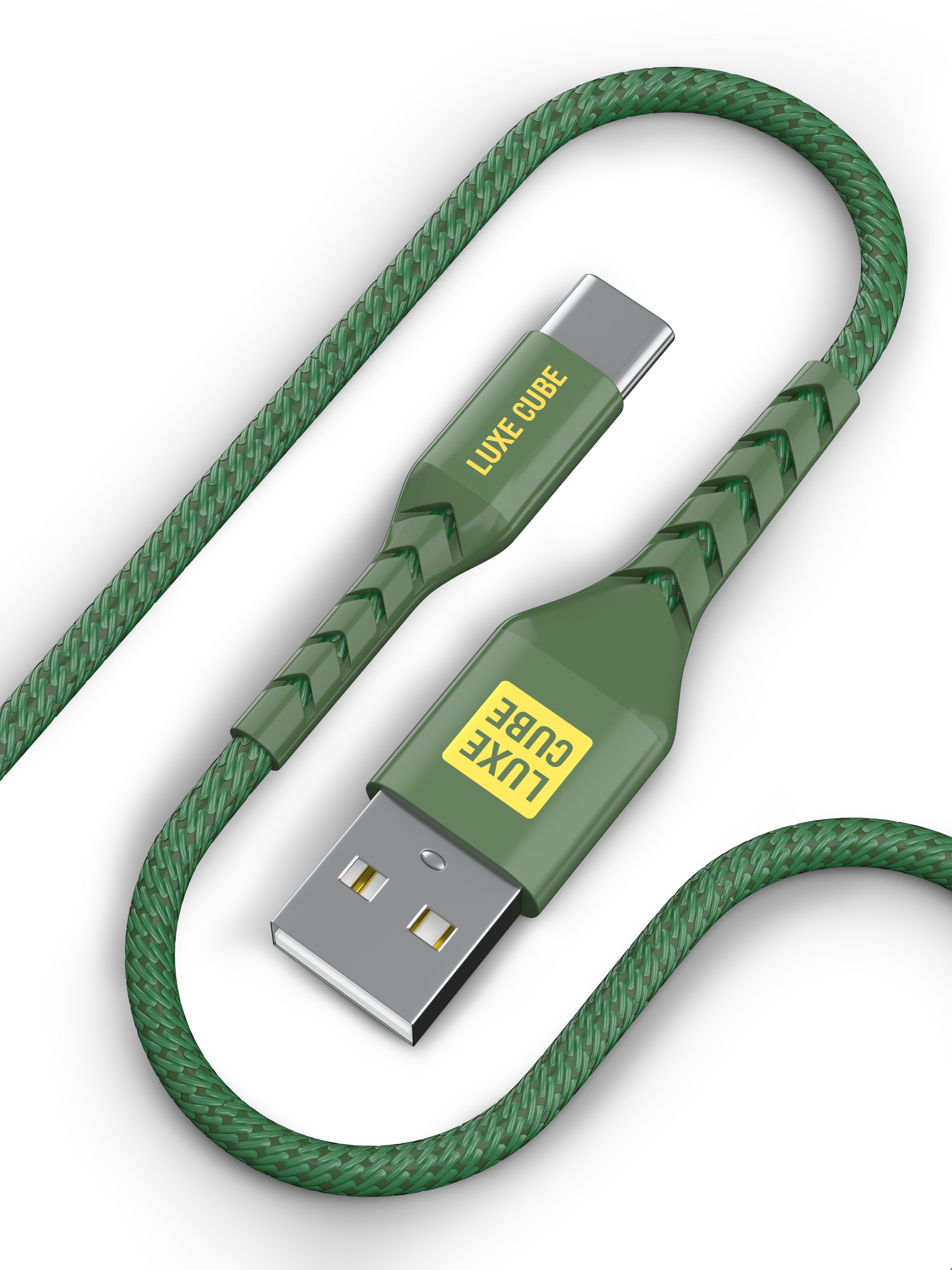 Кабель Luxe Cube Kevlar USB to USB-C 1,2 м Хакі (4826668690065)